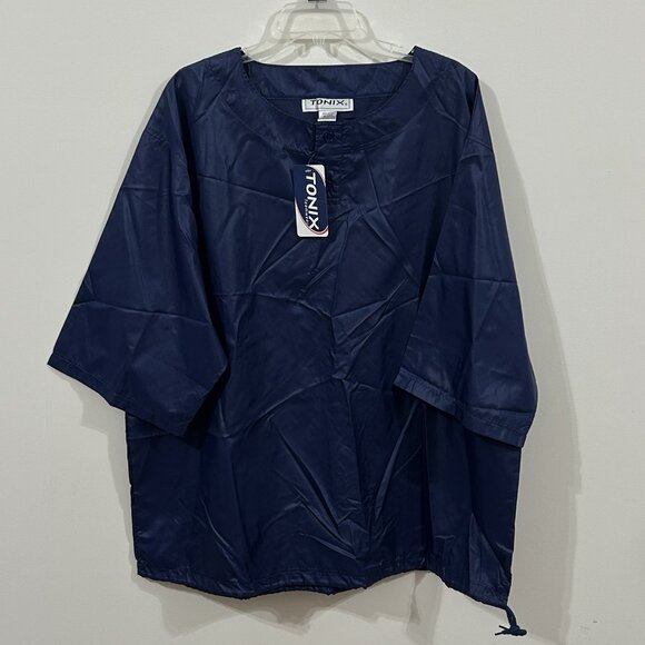 Vintage Tonix Men's Navy Blue Nylon Pullover Windbreaker Rain Jacket Men 2XL NWT - Picture 1 of 8